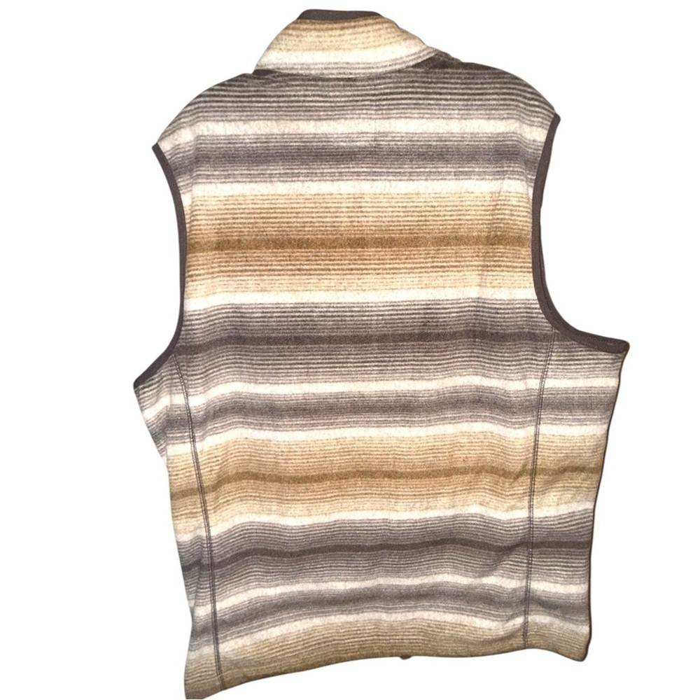 ▶️ Cinch ◀️ Men's Striped Western Polar Fleece Full Zip Vest - Brown. Medium - Picture 9 of 14